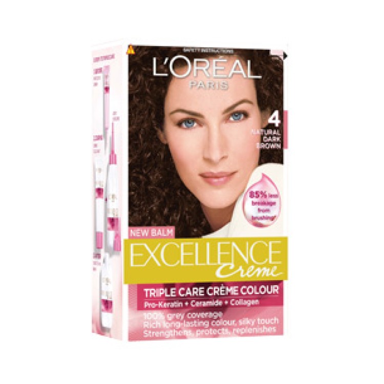 Loreal Paris Excellence Creme Hair Colour - Pro-Keratin (Natural Dark Brown  4)
